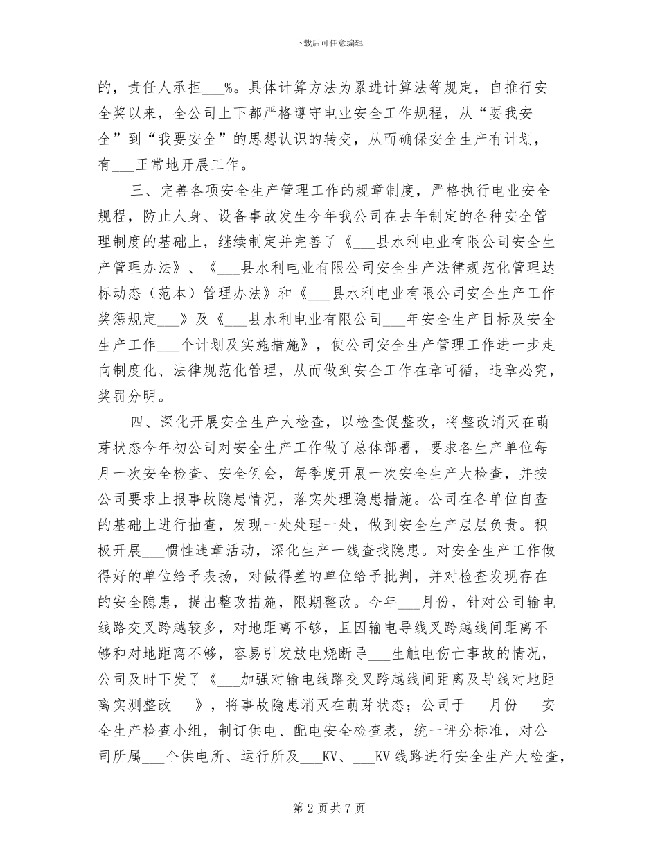 2024年电力公司上半年安全生产工作总结_第2页