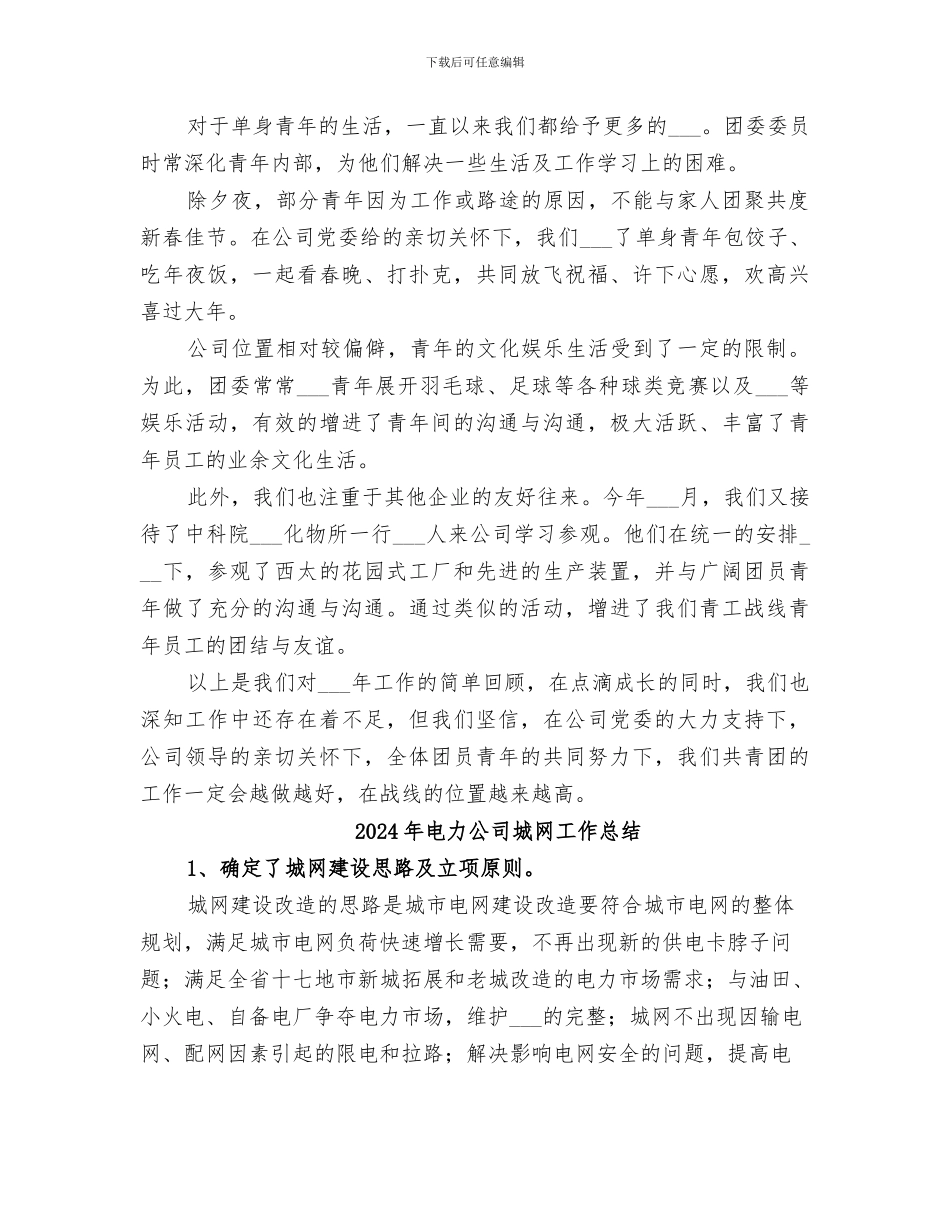 2024年电力公司团委工作总结_第3页