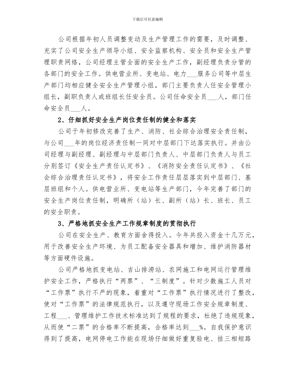 2024年电力公司安全年终工作总结_第3页