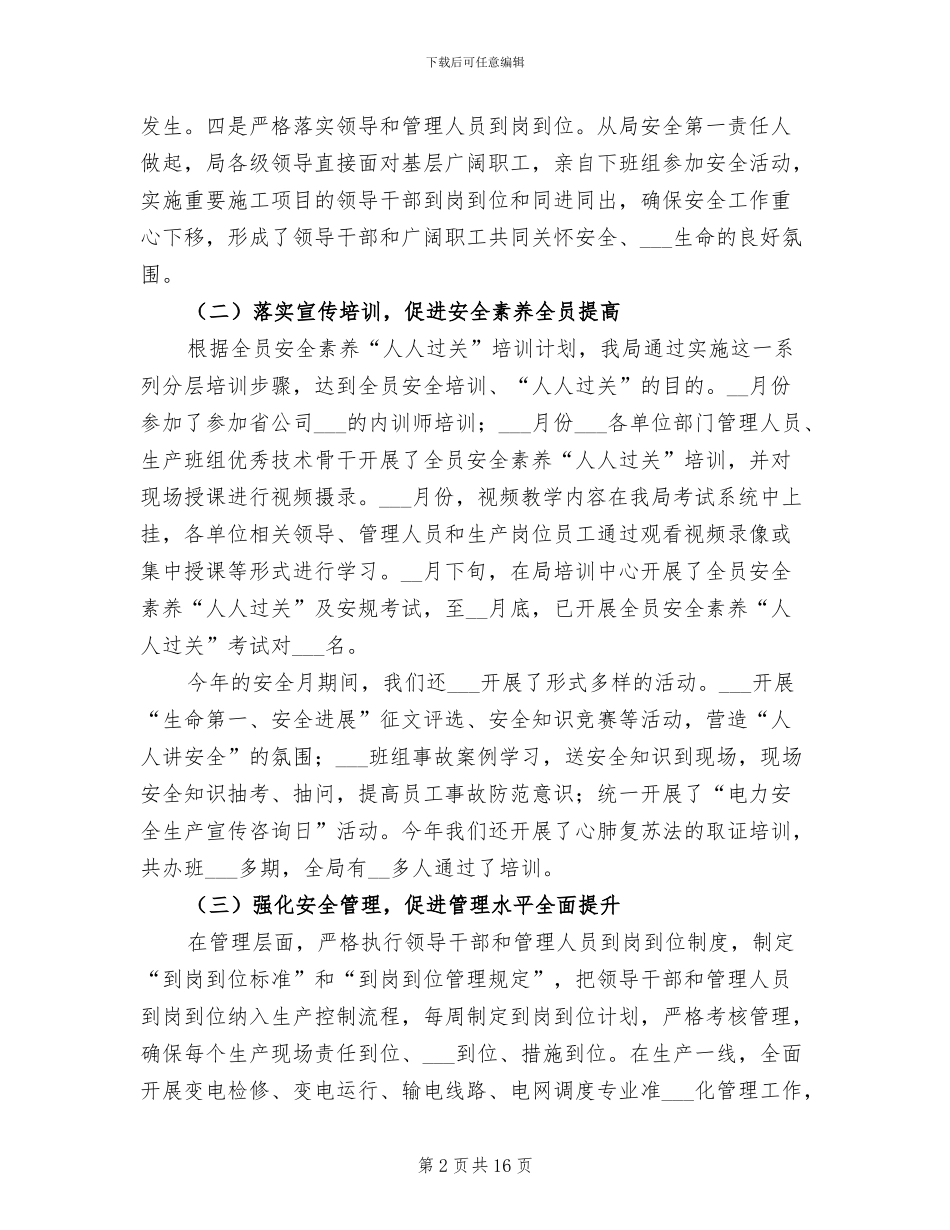 2024年电力公司工作总结模板_第2页