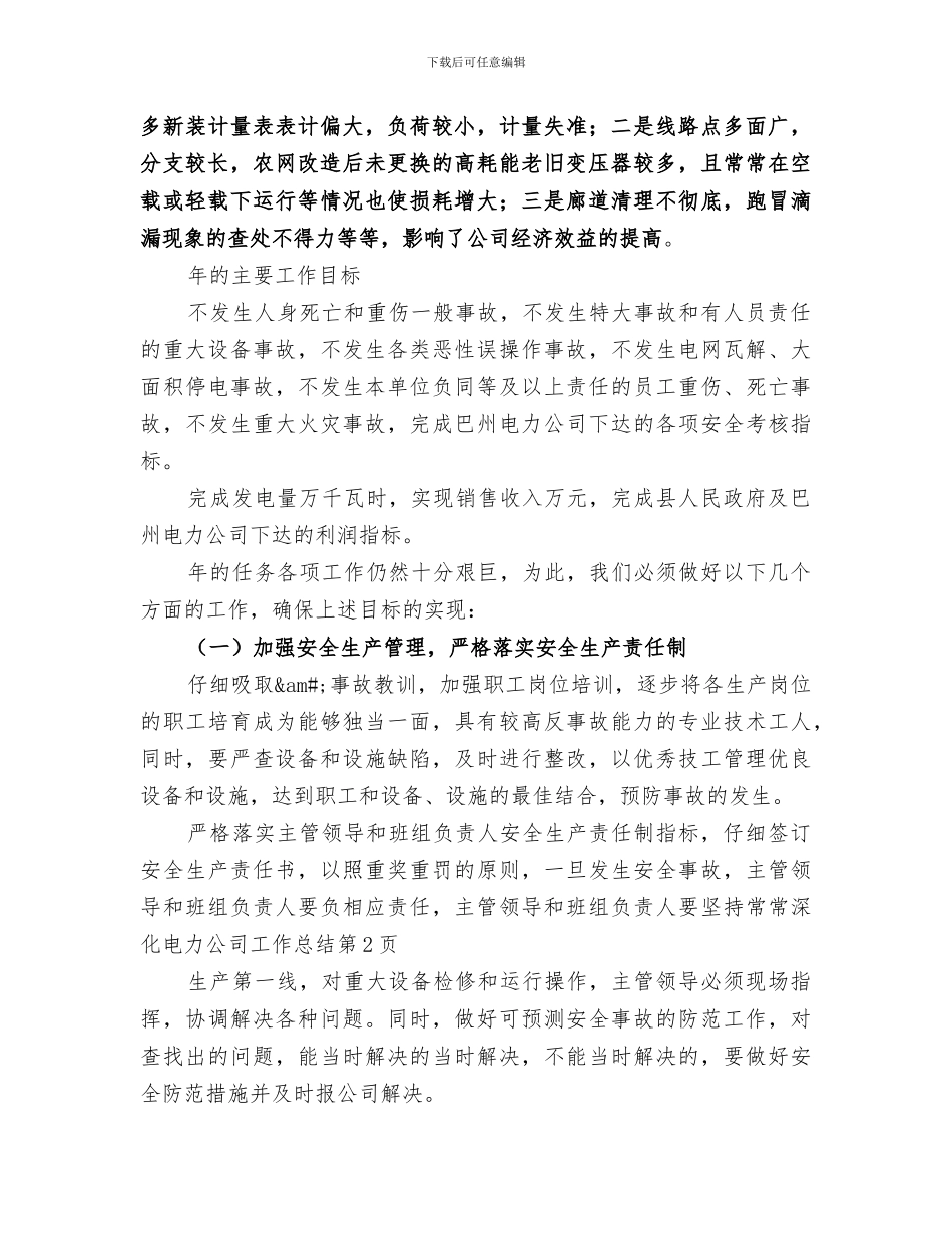 2024年电力公司工作总结范本_第3页