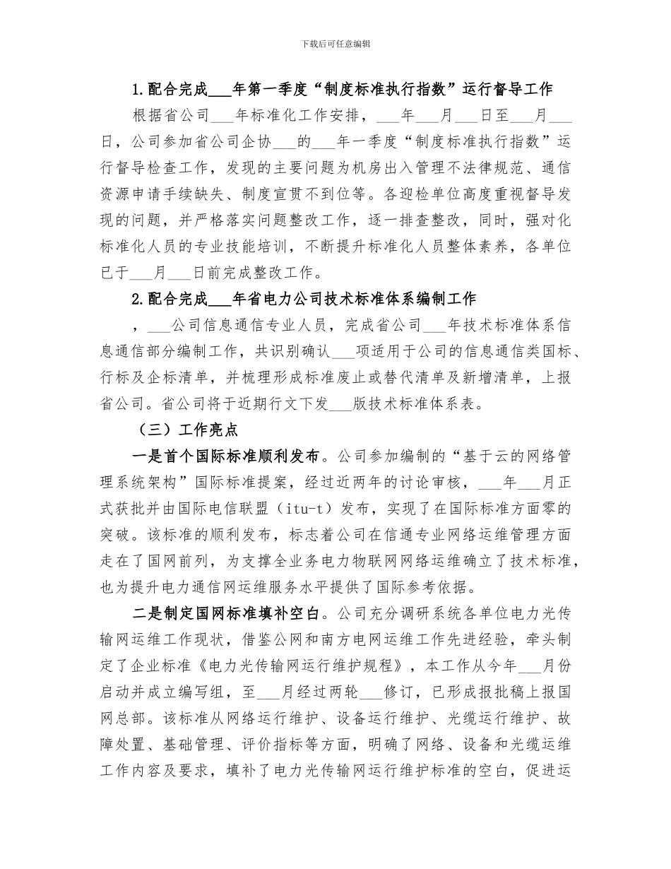 2024年电力公司年度标准化工作总结_第2页