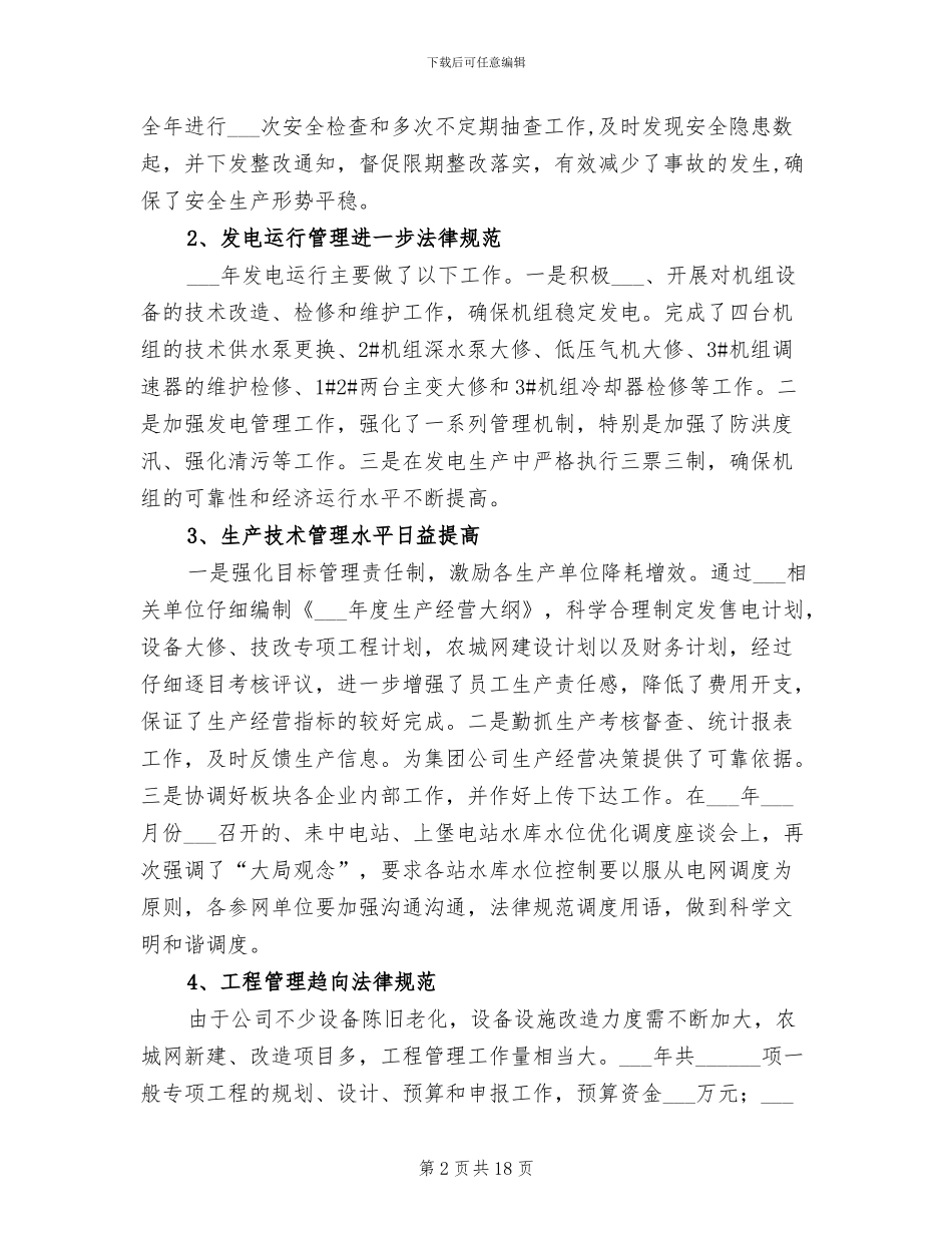 2024年电力公司经营管理工作总结_第2页