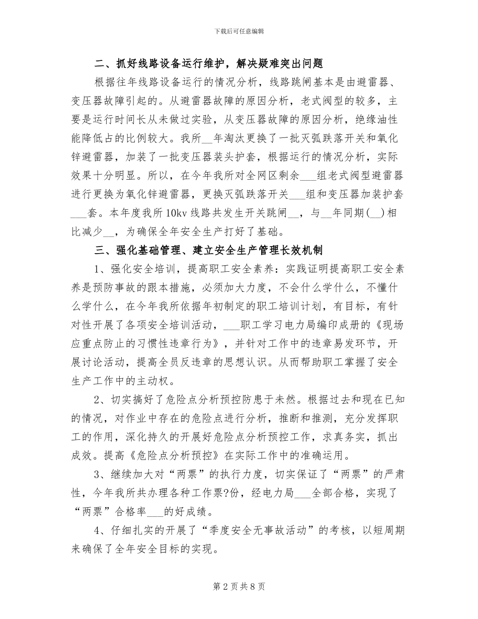 2024年电力安全生产工作总结_第2页
