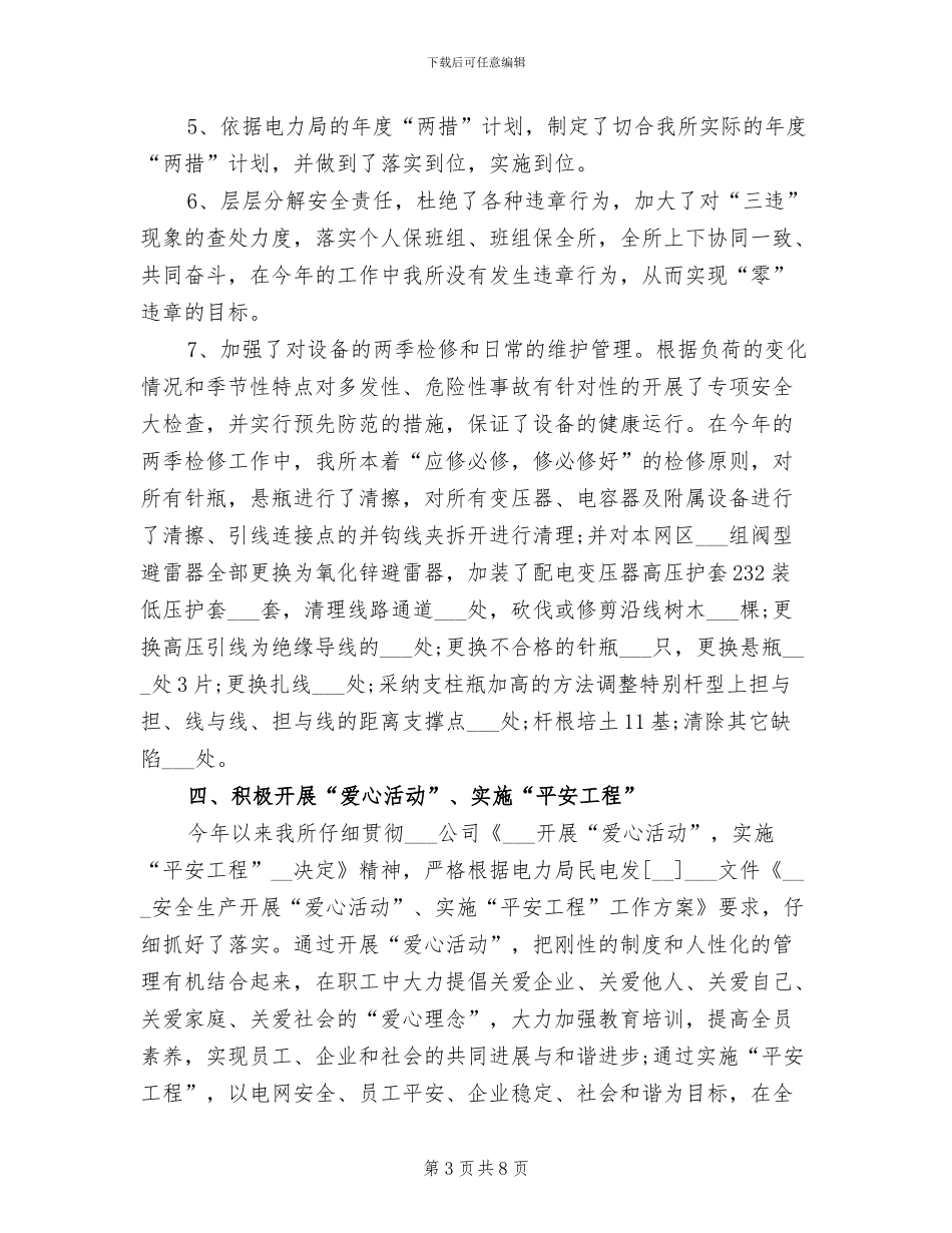 2024年电力安全生产工作总结_第3页