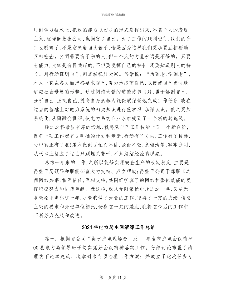 2024年电力局个人年终工作总结_第2页