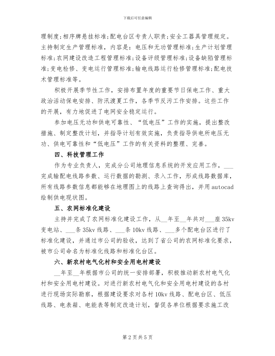 2024年电力技术年终总结_第2页