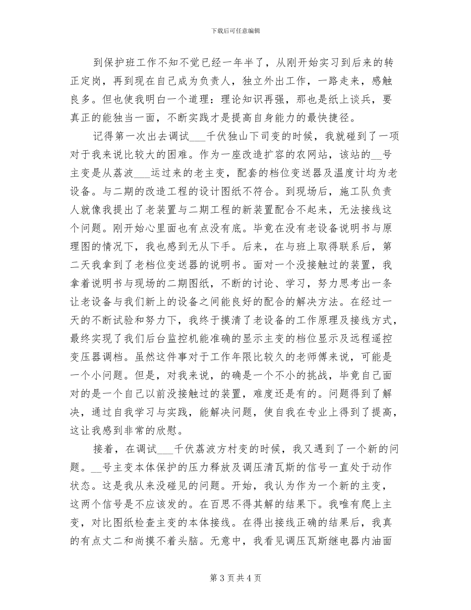 2024年电力技术负责人工作总结_第3页