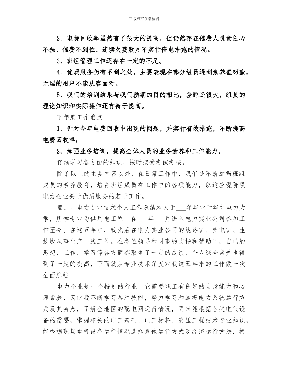 2024年电力行业工作总结_第2页