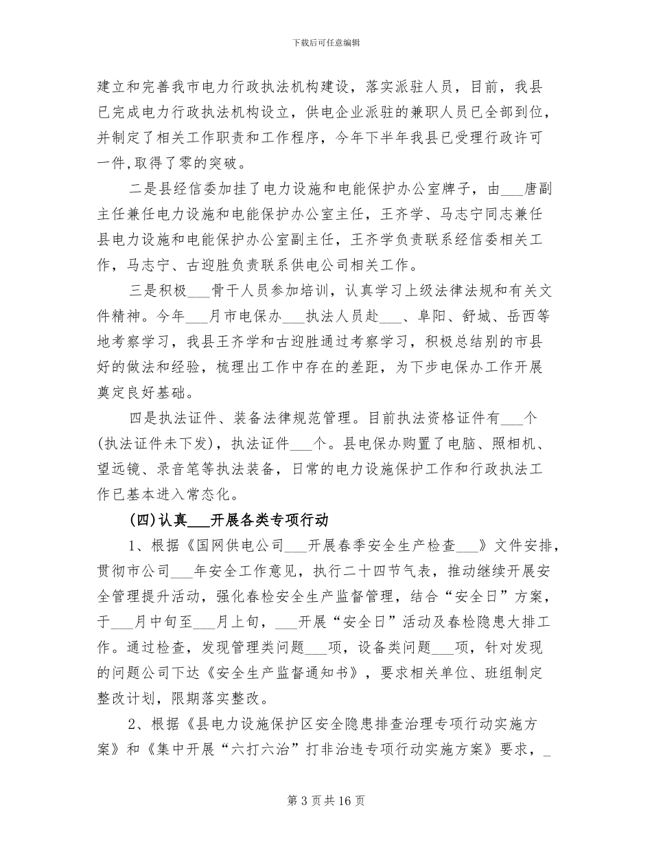 2024年电力设施和电能保护工作总结_第3页