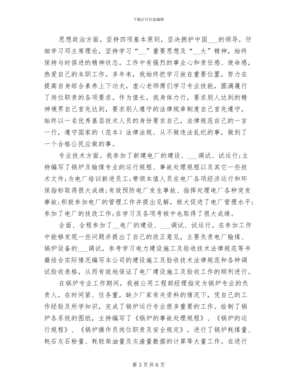 2024年电厂个人专业技术总结_第3页
