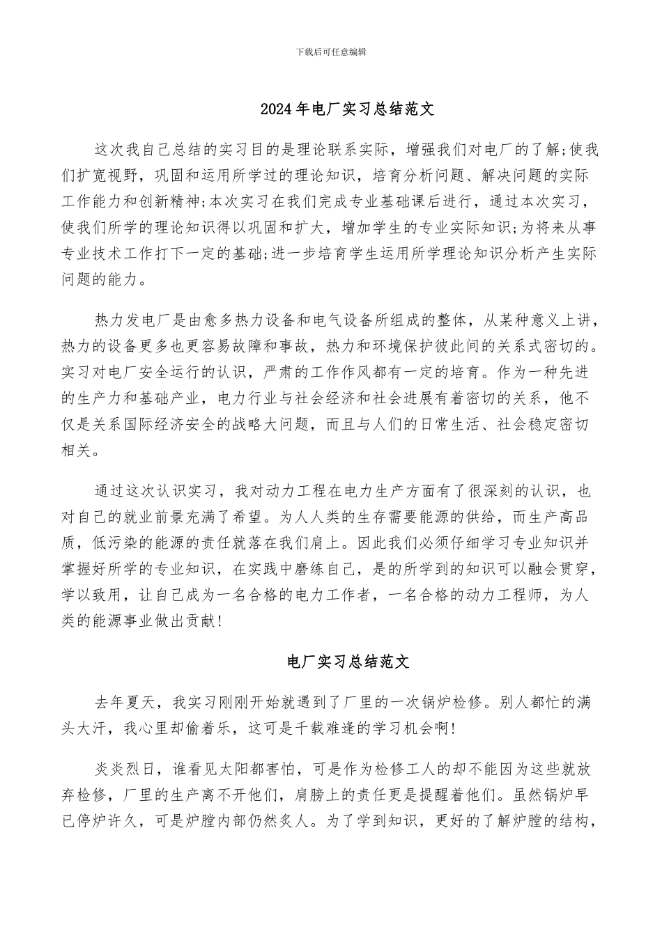 2024年电厂实习总结范文_第1页