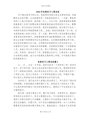 2024年电商实习心得总结