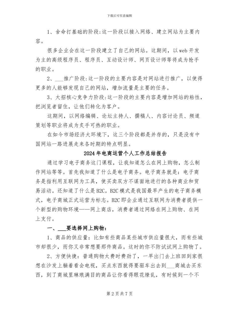 2024年电商运营个人工作总结_第2页