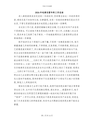 2024年电商运营年终工作总结