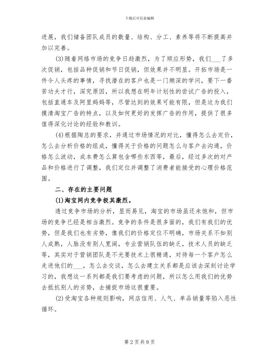 2024年电商运营月度总结报告_第2页