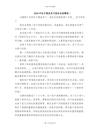 2024年电子商务实习报告总结精选一