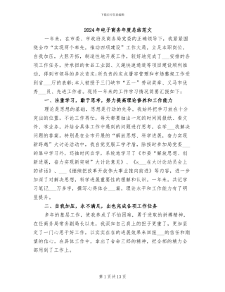 2024年电子商务年度总结范文