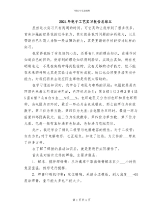 2024年电子工艺实习报告总结五