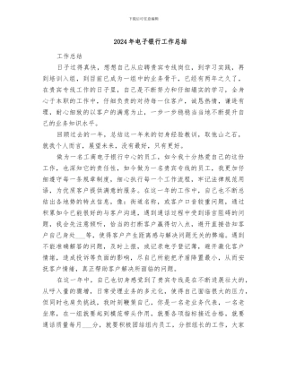2024年电子银行工作总结