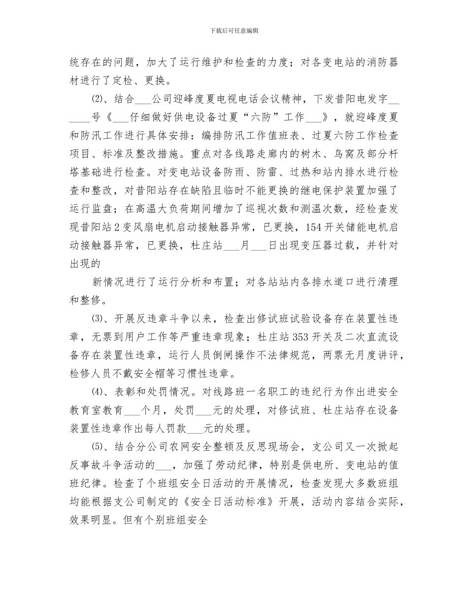 2024年电网分公司反事故斗争活动总结范文_第2页