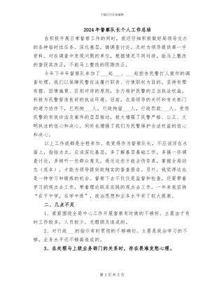 2024年督察队长个人工作总结