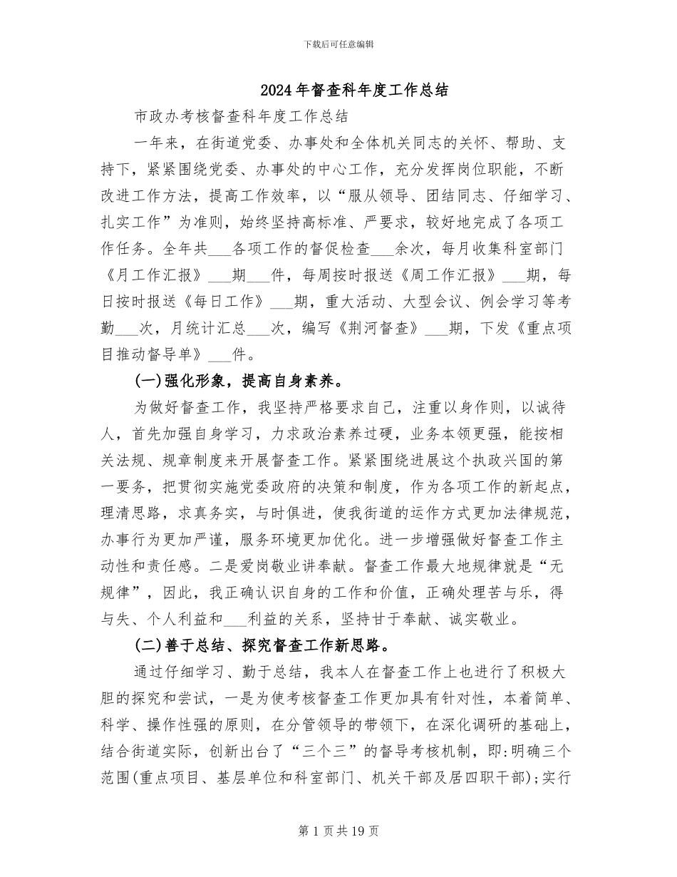 2024年督查科年度工作总结_第1页