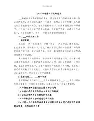 2024年督查工作总结范本