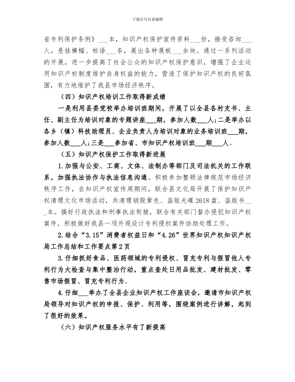 2024年知识产权局工作总结和工作要点_第3页