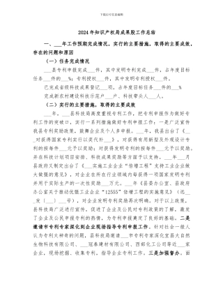 2024年知识产权局成果股工作总结