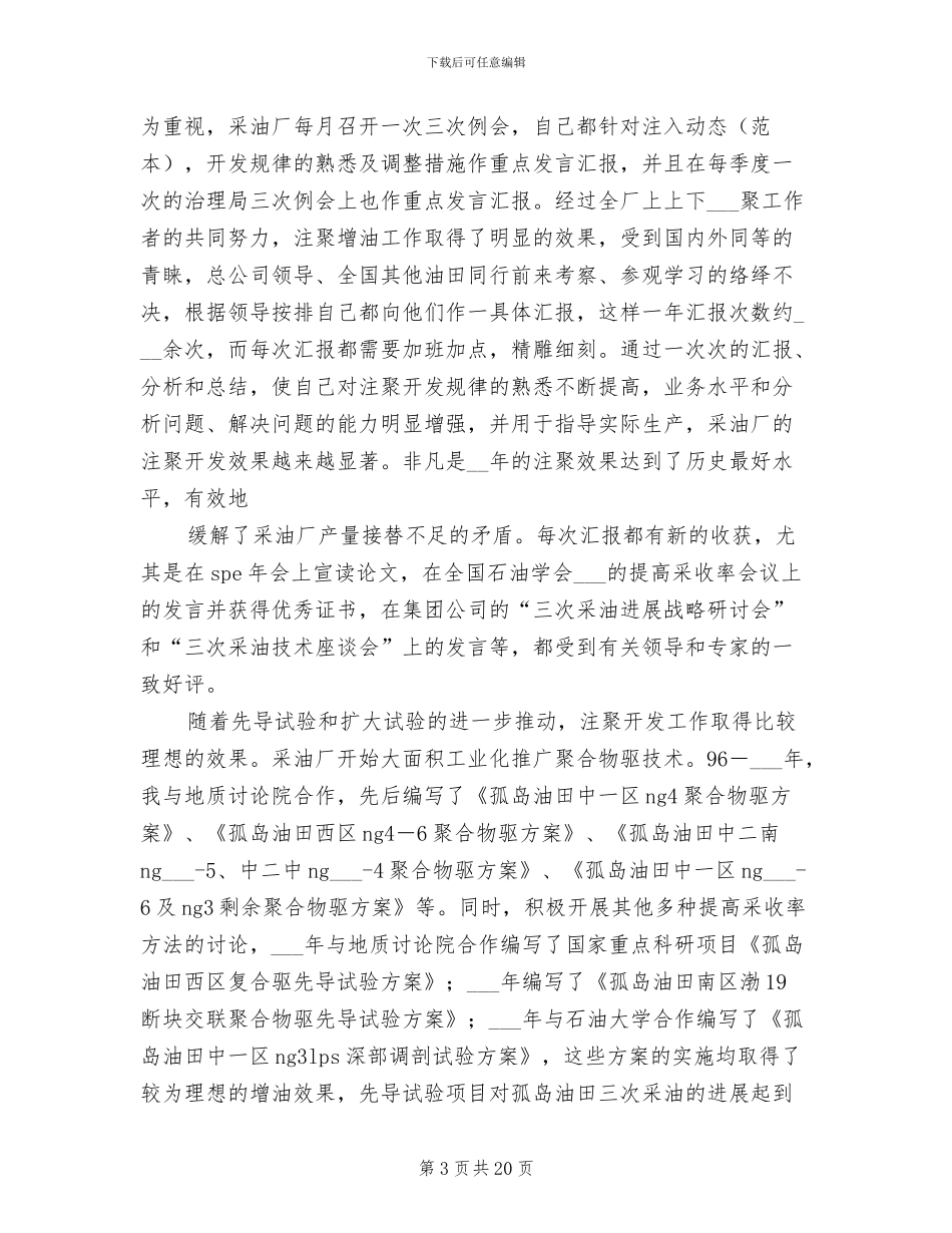 2024年石油专业技术工作总结_第3页