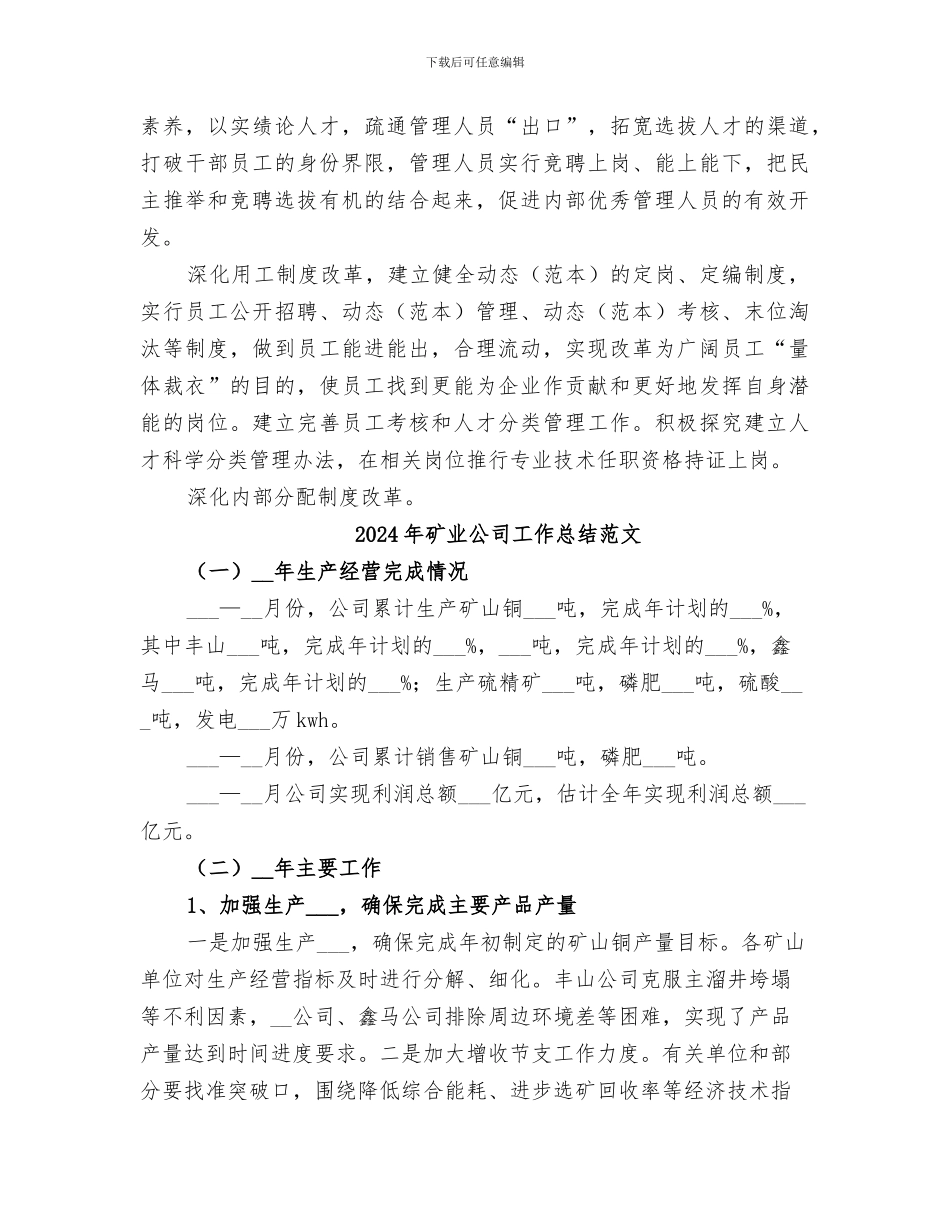 2024年矿业公司工作总结及工作思路_第3页