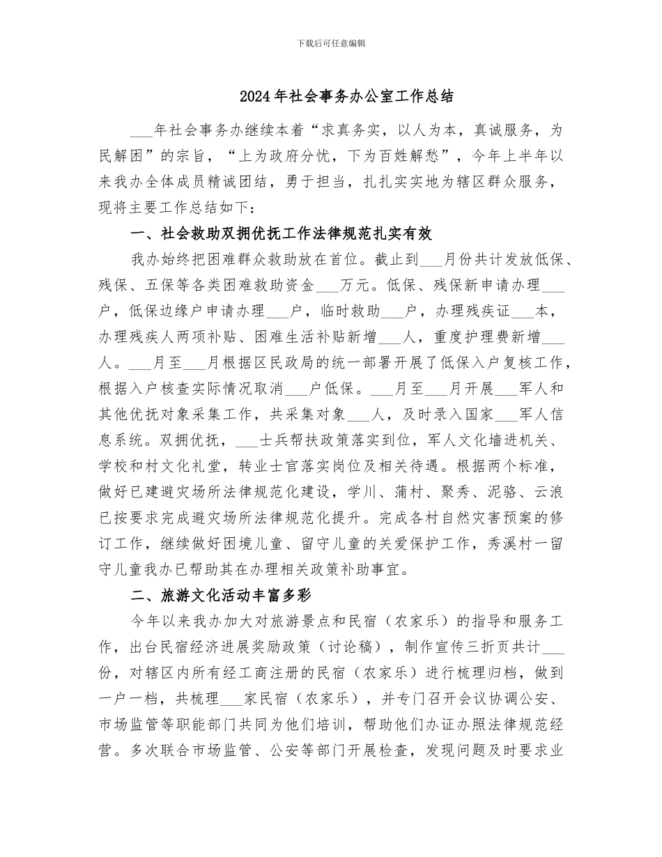 2024年社会事务办公室工作总结_第1页