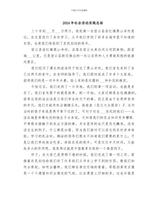 2024年社会活动实践总结