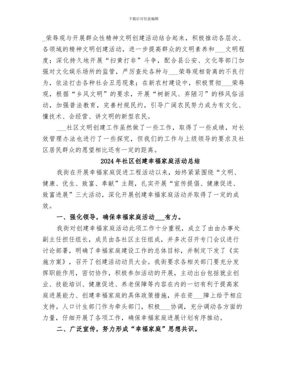 2024年社区创建工作总结范文_第2页
