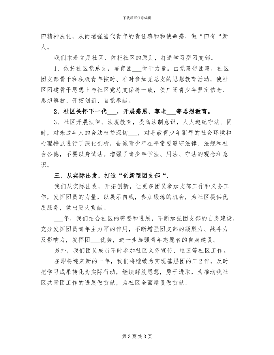 2024年社区团支部工作年度总结_第3页