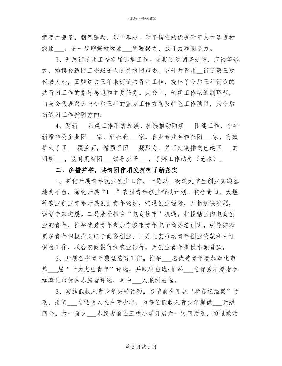 2024年社区团支部年度工作总结范文_第3页