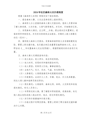 2024年社区森林火灾扑救制度