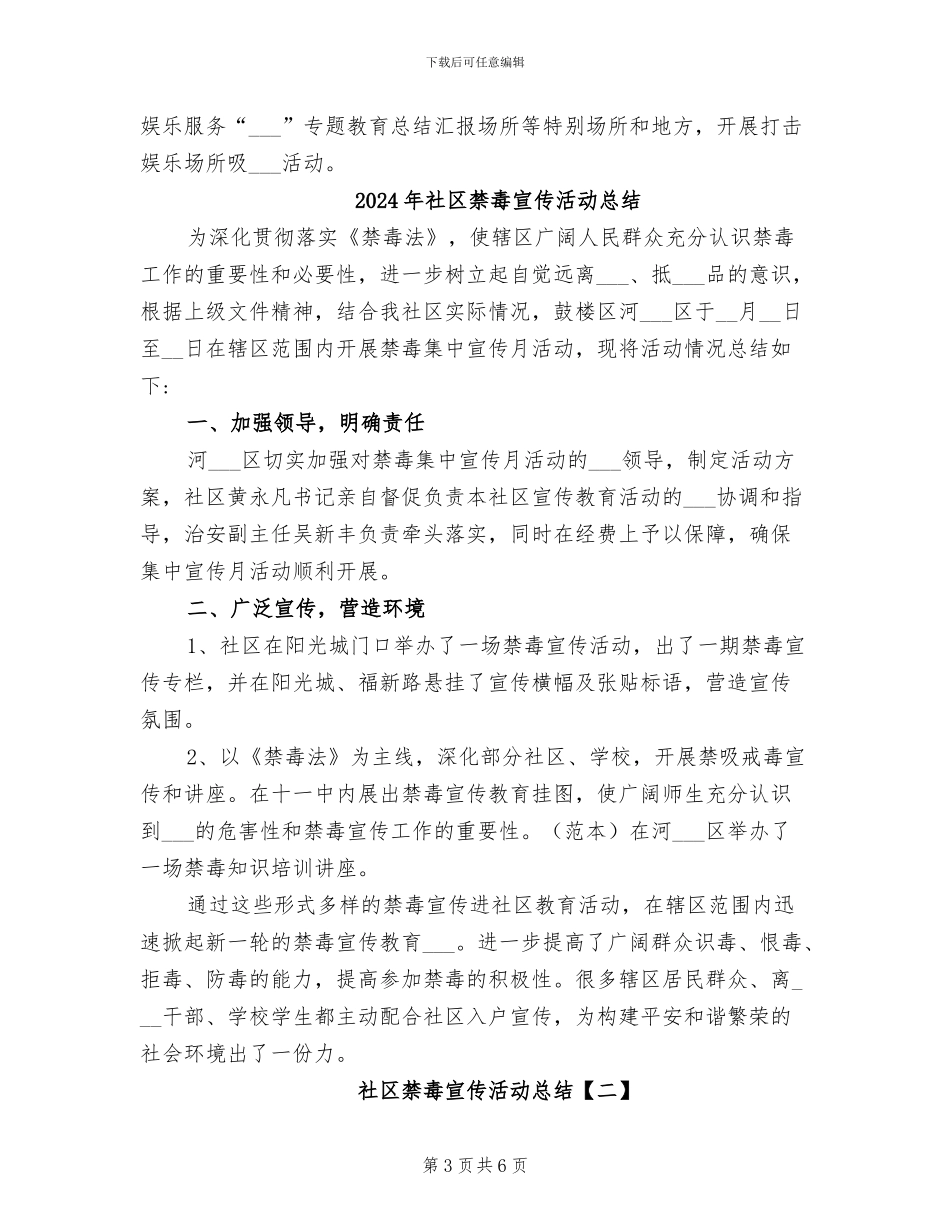2024年社区禁毒宣传教育活动总结_第3页