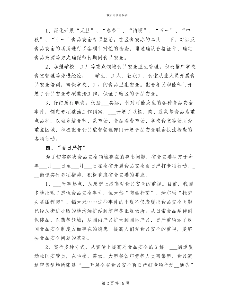 2024年社区食品安全工作总结范本_第2页