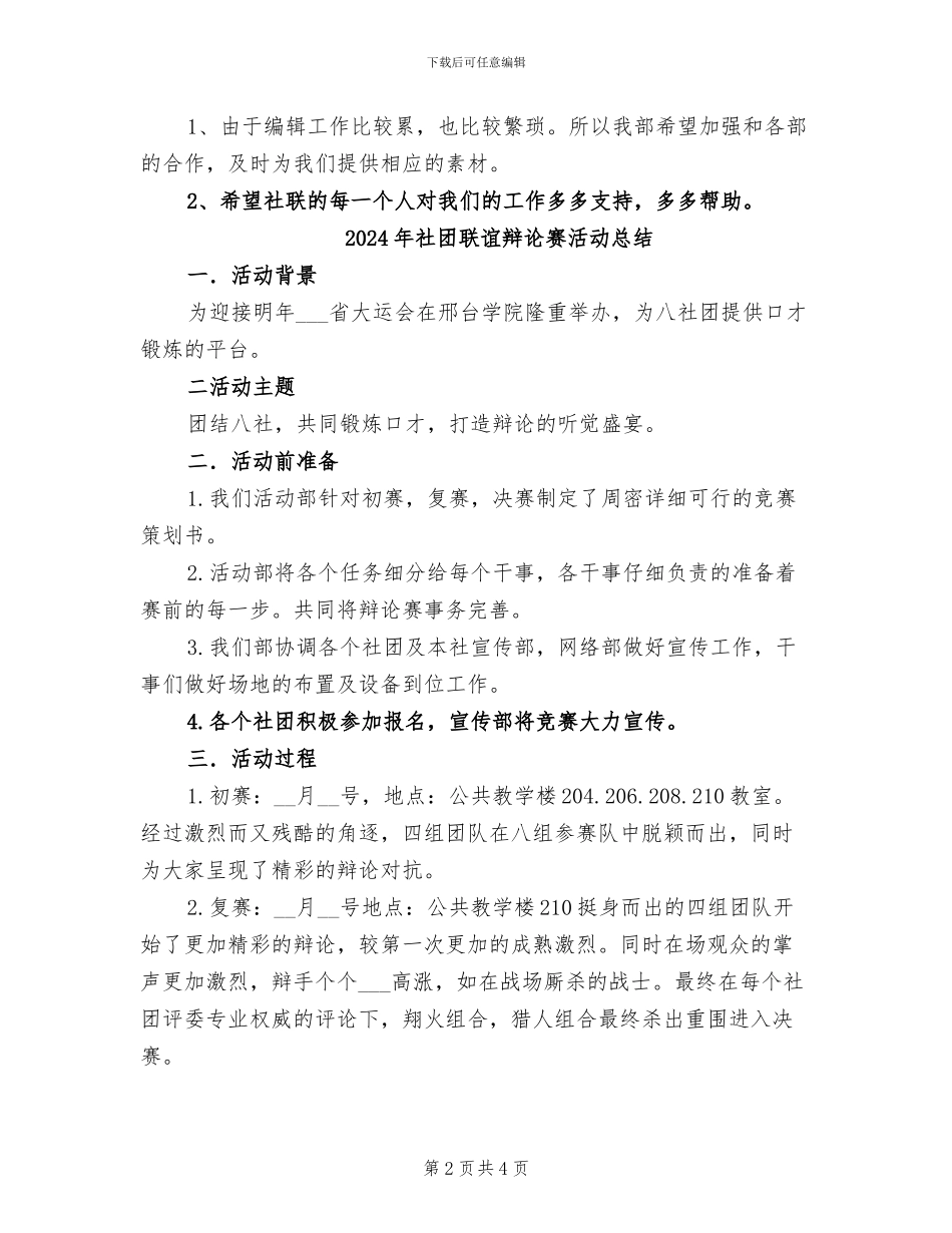 2024年社团联合会编辑工作总结_第2页