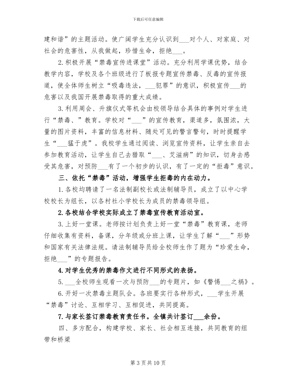 2024年禁毒宣传教育活动总结模板_第3页