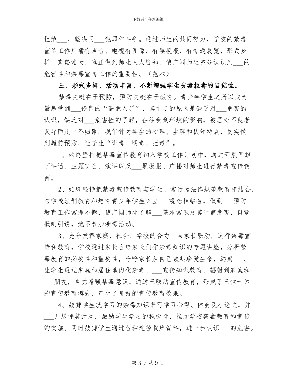 2024年禁毒宣传活动总结小学_第3页