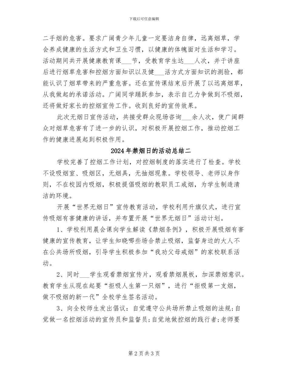 2024年禁烟日的活动总结三_第2页