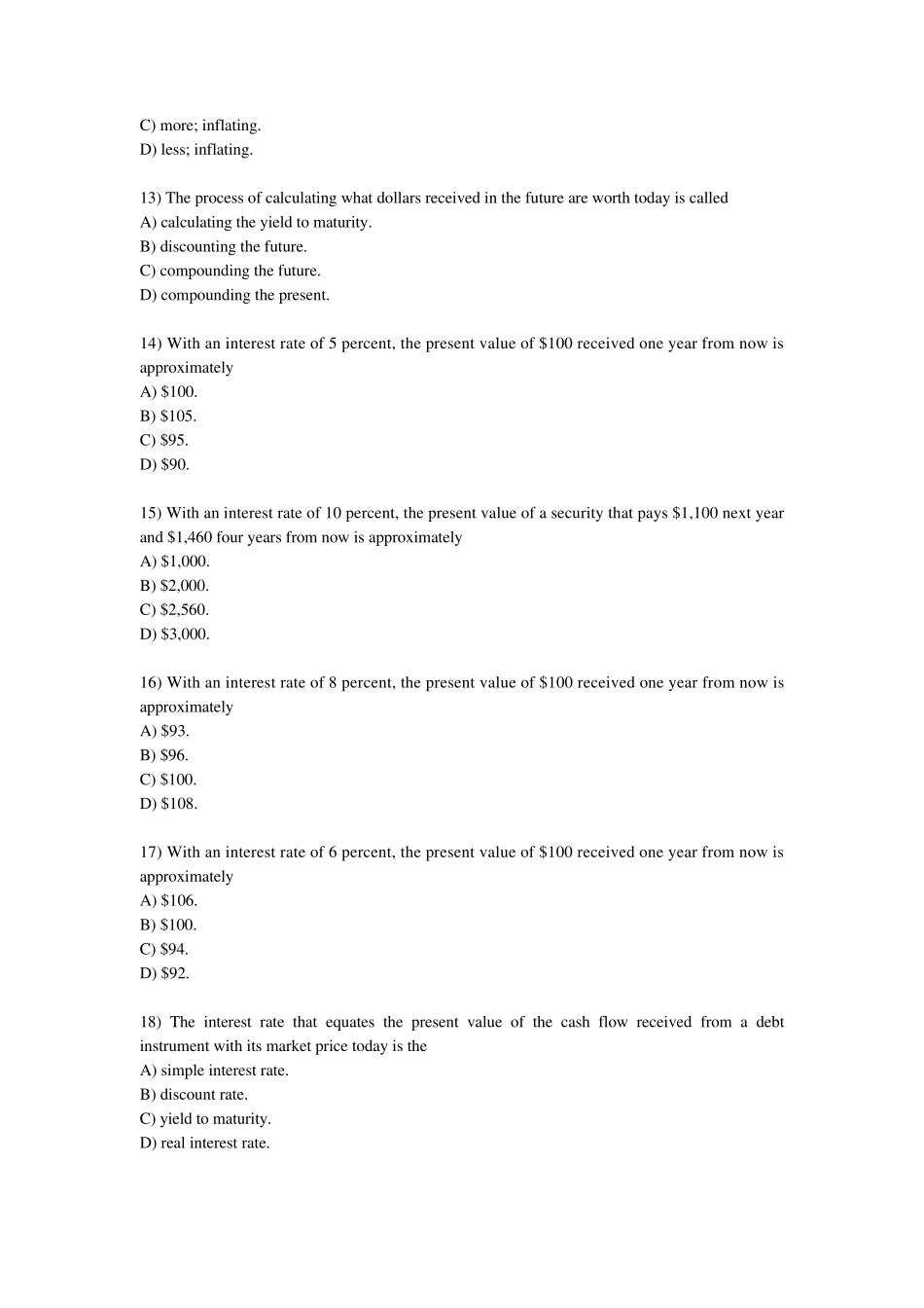 第三章利率与估值(英文习题及答案)_第3页