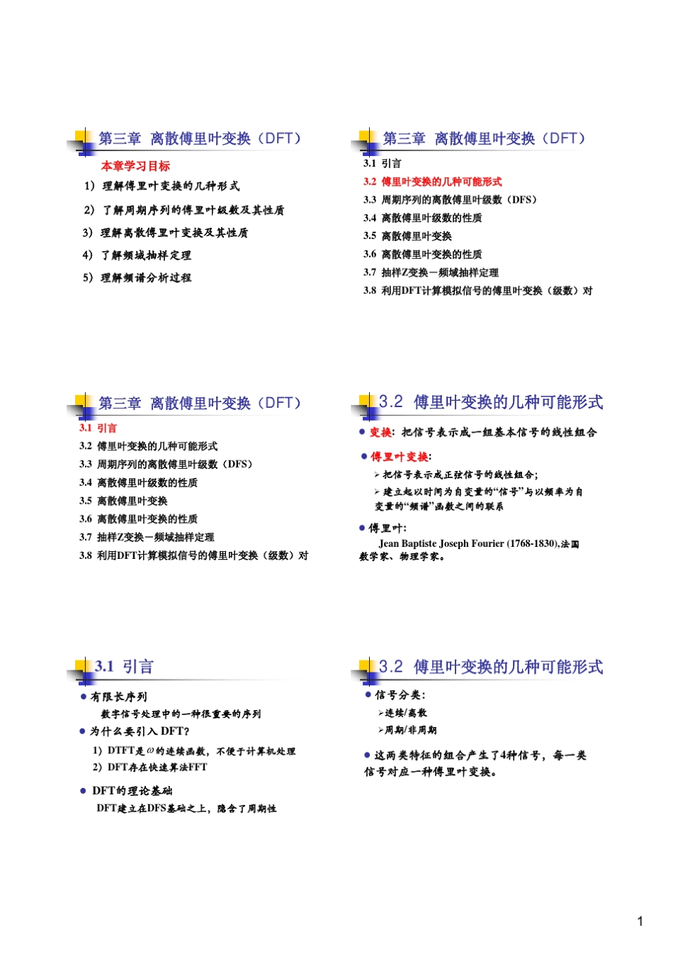 第三章离散傅里叶变换(DFT)_第1页