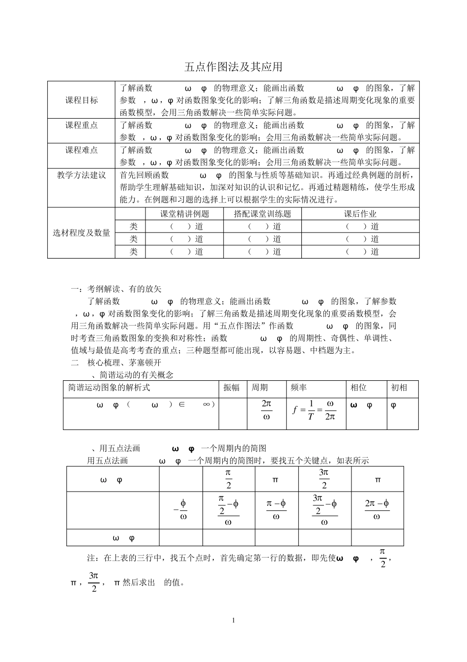 第三章第二讲五点作图法及其应用1_第1页
