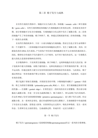 第三章精子发生与成熟