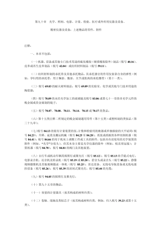 第九十章光学、照相、电影、计量、检验、医疗或外科用仪器及设备、
