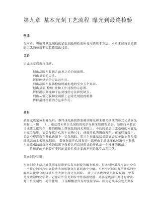 第九章_基本光刻工艺流程显影到最终检验